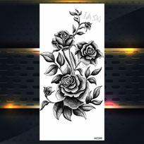 Violetinės rožės papuošalai Vandens pernešimo tatuiruotės lipdukai Moterų kūno krūtinės menas Laikina tatuiruotė Mergaitės juosmens apyrankė Blykstės tatuiruotės gėlė gray