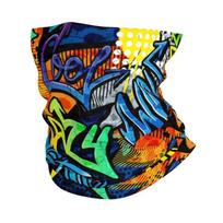 Neon Graffiti Art Print Bandana Neck Warmer Unisex Hiking Camping Riding Tube Mask Scarf Motorcycle Gaiter Face Cover Headband