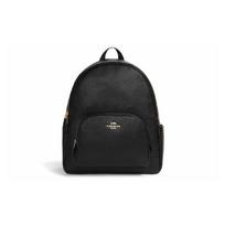 COACH Court 33 zipper closure brand logo leather and PVC backpack large size men's black juoda