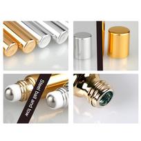 7pcs Refillable Perfume Bottle Glass Essential Oil Roller Bottles Portable Lightweight Empty Roll On Bottle for Travel gray