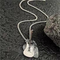 Vintage Electric Guitar Choker Titanium Steel Punk Pendant Hip-Hop Style