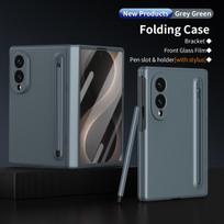 Samsung Galaxy Z Fold 8 plačiam verslo apsauginiam dėklui, su rašiklio laikikliu, centrinio vyrio apsauga ir grūdintu stiklu Galaxy Z Fold 8 Wide žalia