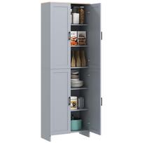 Virtuvės spintelės aukštis 170 cm Aukštas komodas su 4 durelėmis ir reguliuojamomis lentynomis, Modernus dizainas, Pilkas 60 x 30 x 170.5 cm