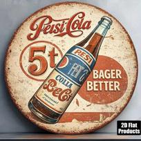 Vintage Pepsi Cola Metal Wall Art Sign for Bar Pub Decor gray