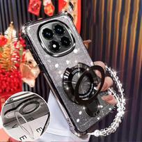 For Realme 14 Realme14 13 12 Pro Plus C75 C65 C63 C61 C55 C53 C51 Smūgiams atsparus dėklas Blizgantis magnetinis laikiklis Laikiklis Apyrankės Dangtelis Realme C65 juoda