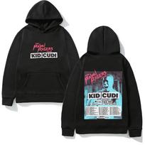 2026 Naujas spaudinys Kid Cudi Turas 2026 Hoodie THE REBEL RAGERS TOUR Harajuku Estetika Hoody Klasikiniai minkšti Punk su gobtuvu megztiniai Fleece XS juoda