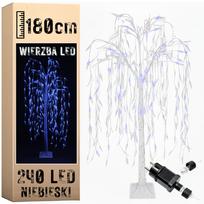 Šviečiantis gluosnis 240 LED Kalėdų eglutės dekoracija 180 cm šiltos mėlynos spalvos