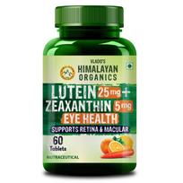 Vlado's Himalayan Organics Plant Based Eye Care Lutein Zeaxanthin Supplement 60 Veg Tablets for Blue Light Protection black