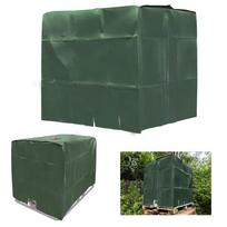 IBC Tote Cover, 275 Gallon Guard for 1000L Garden Tank, Rugged Polyester Sun Cover for Outdoor Applications žalia