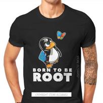 Linux Operating System Tux Penguin Man TShirt Butterfly Killer Illustration Fashion Basic T-Shirt Harajuku Streetwear Hipster S juoda