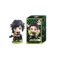 Demon Slayer Tanjiro Kamado Nezuko anime animacinis personažas aklas dėžutė kūrybingas individualizuotas statulos modelis ornamentas staigmena dovanų dėžutė gray