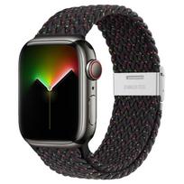 Dirželis Apple laikrodžio juostai 44mm 40mm 45mm 41mm 49mm Elastingas pintas solo kilpa Nailoninė apyrankė iWatch ultra2 serija 3 se 7 8 10 11 42 44 45 49 S10-46mm black