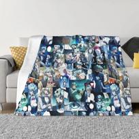 Il Dottore genshin impact webcomic collage Throw Blanket Blanket For Decorative Sofa Thermal Blankets For Travel Polar blanket 75cmx90cm gray