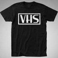 VHS T-SHIRT Video Home System retro tee logo vcr cassette tape recorder 80s 90s L