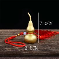 Exquisite Brass Gold Hollow Gourd Pendant for Living Room Decoration brown
