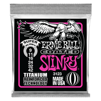 Stygos el. gitarai Ernie Ball Super Slinky Coated Titanium 9-42