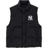 New Era FW24 MLB New York Yankees Zipper Button Embroidered Logo Fashion Comfortable Soft Stand Collar Versatile Solid Color Down Vest 14397955 XL black