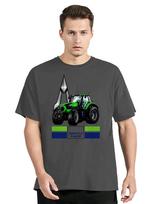 Deutz Fahr Tractor Men T Shirt Summer O-neck Cotton T-shirt Hip Hop Tees Tshirt Clothing Oversized Tops XL tamsiai pilka spalva