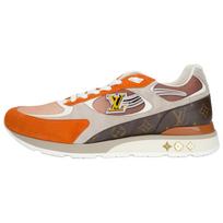 LOUIS VUITTON Run Away Tenis Leather Low top Casual Shoes Men's Orange 1A8JLN 46 beige