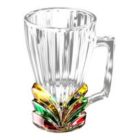 Dažytas stiklinis kavos puodelis 250 ml Meno latte puodelis 3D vitražinis arbatos puodelis Karščiui atsparus stiklinis puodelis Dovana kavos mėgėjams B gray