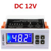 STC-8080A+ 12V 24V 220V Temperatūros reguliatorius Šaldymo kamera Šaldiklio valdiklis Šaldymo sistema Šalčio aliarmas Dvigubas jutiklis black
