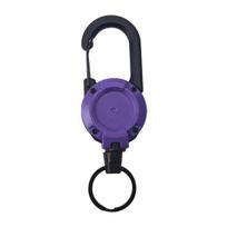 1/4Pcs Retractable Keychain with 60CM Steel Cord Heavy Duty Carabiner Badge Reel ID Holder Extendable Camping Hiking Hanging Buckle Keyring C blue