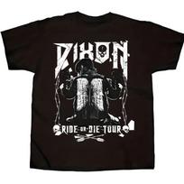 MenS The Walking Dead Daryl Dixon Motorcycle Graphic TShirt Ride or Die Tour Design with Daryl Dixon Motorcycle Rider Print M gray