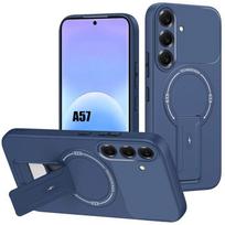 Case for Samsung Galaxy A57 5G, Soft Silicone with Magnetic Ring and Stand - Navy Blue mėlyna