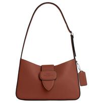 Coach Eliza 25 Magnetic Closure Adjustable Handle Exquisite Calfskin Handheld Shoulder Bag Medium Women handbags Mahogany CT853-SVRWD Basic Set (Bag+Dust Bag) brown