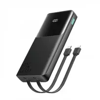Joyroom JR-PBF19 22.5W 10000mAh išorinė baterija su dviem įmontuotais kabeliais - juoda