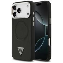 Guess Trikampio logotipo magnetinis dėklas iPhone 17 Pro - juodas