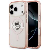 KARL LAGERFELD dėklas telefonui IPHONE 17 Pro, suderinamas su magnetiniu MagSafe (KLHMP17LHGCHGKBP, IML Choupette Sketch Logo) rožinis