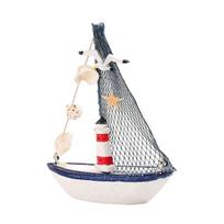 Mini burlaivio modelis Jūrinė dervos buriavimo valties dekoracija su kriaukliu, jūraskraidžiu Rustic Vintage Paplūdimio vandenyno tema Laivo ornamentas namams, biurui, miegamajam C