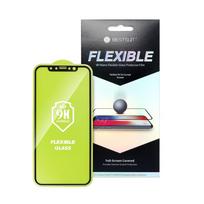 LCD apsauginis stikliukas Bestsuit Flexible Hybrid Glass 5D Apple iPhone 12 Mini pritaikytas dėklui juodas