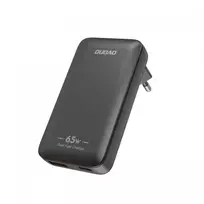 Dudao A65Q 65W GaN kelioninis sieninis įkroviklis USB-A / USB-C PD itin plonas EU / US – juodas