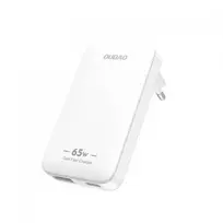 Dudao A65Q 65W GaN kelioninis sieninis įkroviklis USB-A / USB-C PD itin plonas EU / US – baltas