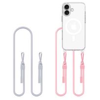 Dėklas TECH-PROTECT FLEXAIR CHAIN MAGSAFE IPHONE 16 pilkas & rožinis