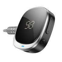AUX Bluetooth adapteris Jack 3,5 mm Hoco su ekranu E80 juodas