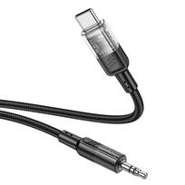 AUX laidas Jack 3,5 mm į USB C Hoco 1,2 m UPA27 juodas