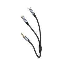 Kabel AUX 2w1 Jack 3,5 mm (męski) do 2 x Jack 3,5 mm (żeński) Hoco 0,25 m UPA21 pilkas (SC)