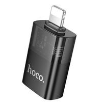 adapteris OTG Lightning do USB A Hoco UA36 juodas transparentny