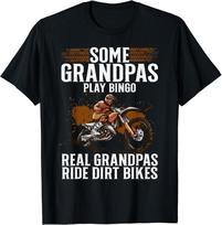 Cool Dirt Bike Art For Grandpa Men Motocross Dirtbike Stunt Unisex T-Shirt S-5XL S black