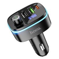 Automobilis bluetooth siųstuvas Hoco 2 x USB A + USB C QC3.0 PD 20W E62 juodas