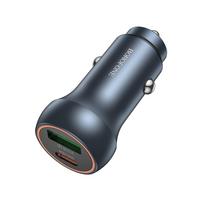 "Borofone" automobilinis įkroviklis BZ32B Fresh - USB + C tipo - QC 3.0 PD 48W pilka