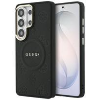 Guess Saffiano Peony Embossed Ring MagSafe dėklas Samsung Galaxy S26 Ultra juodas