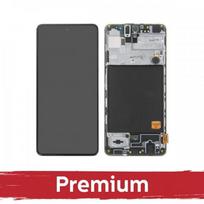 Ekranas skirtas Samsung A515 A51 juodas su rėmeliu / OEM / (didelis rodomas plotas)