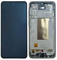 Ekranas Samsung A376 A37 5G su lietimui jautriu stikliuku ir rėmeliu Grey Green originalus (service pack)