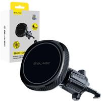Blavec automobilinis laikiklis BHC-06B 15W magnetinis su indukciniu įkrovimu ir aktyviu aušinimu į ventiliacijos groteles (BHC06B-MAVIB) juodas
