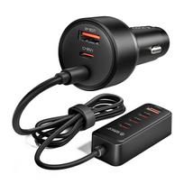 Orico ChargeClip 108W automobilinis įkroviklis 2x USB-A + 4x USB-C su spaustuku - juodas