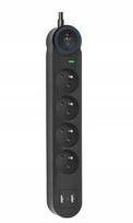 Prailgintuvas 4 lizdai + 2 x USB A + USB C Art FU810 1,5 m juodas